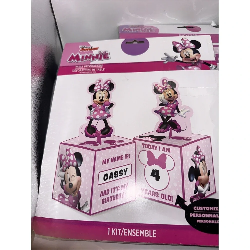 Minnie mouse customizable birthday decorations